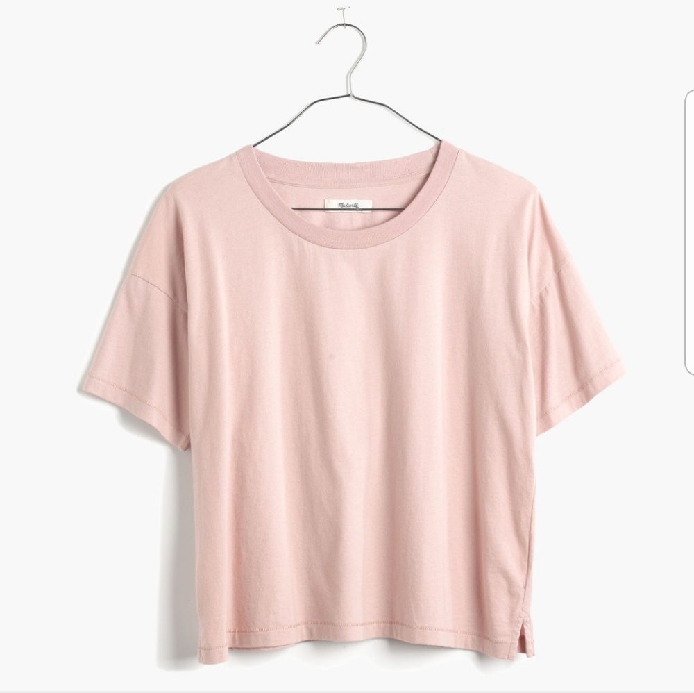 Madewell Pink Crop Tee
